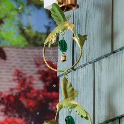 Plow & Hearth Wind Chimes & Mobiles>70"H Hummingbird Circles with Bead Accents Rain Chain