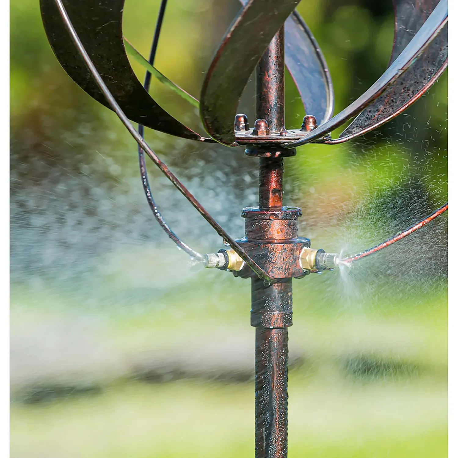 Plow & Hearth Wind Spinners>85.5"H Misting Wind Spinner, Copper Sphere