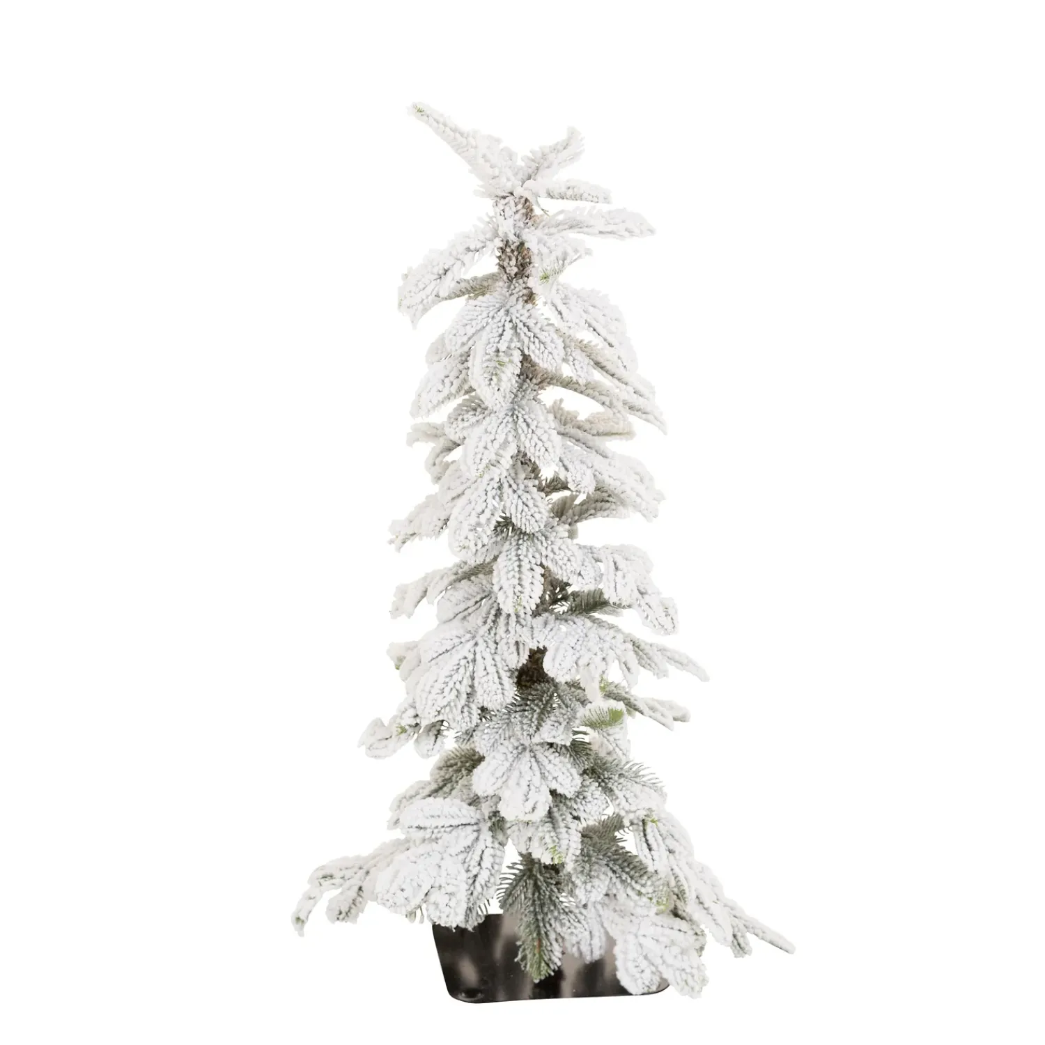 Plow & Hearth Lighted Trees & Garlands>18"H Monte Rosa Flocked Alpine Fir Tabletop Tree