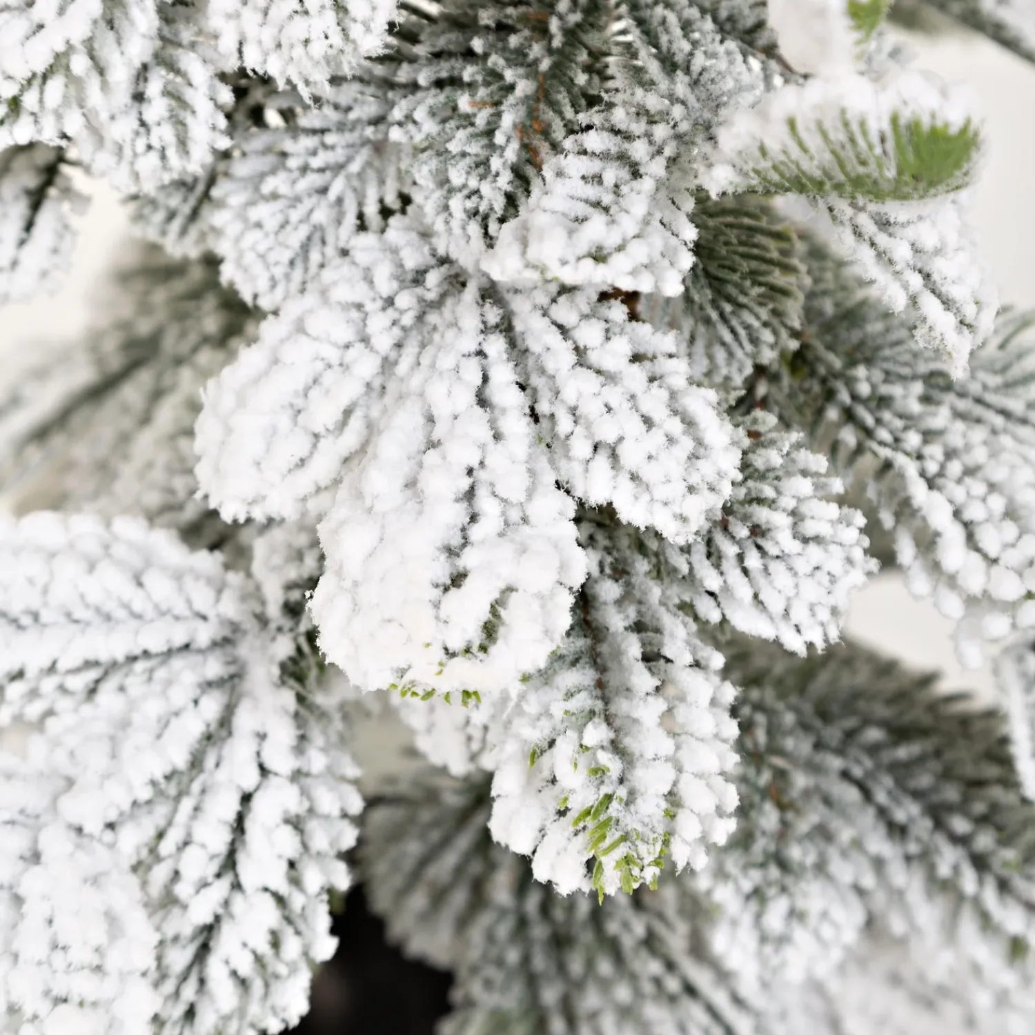 Plow & Hearth Lighted Trees & Garlands>18"H Monte Rosa Flocked Alpine Fir Tabletop Tree