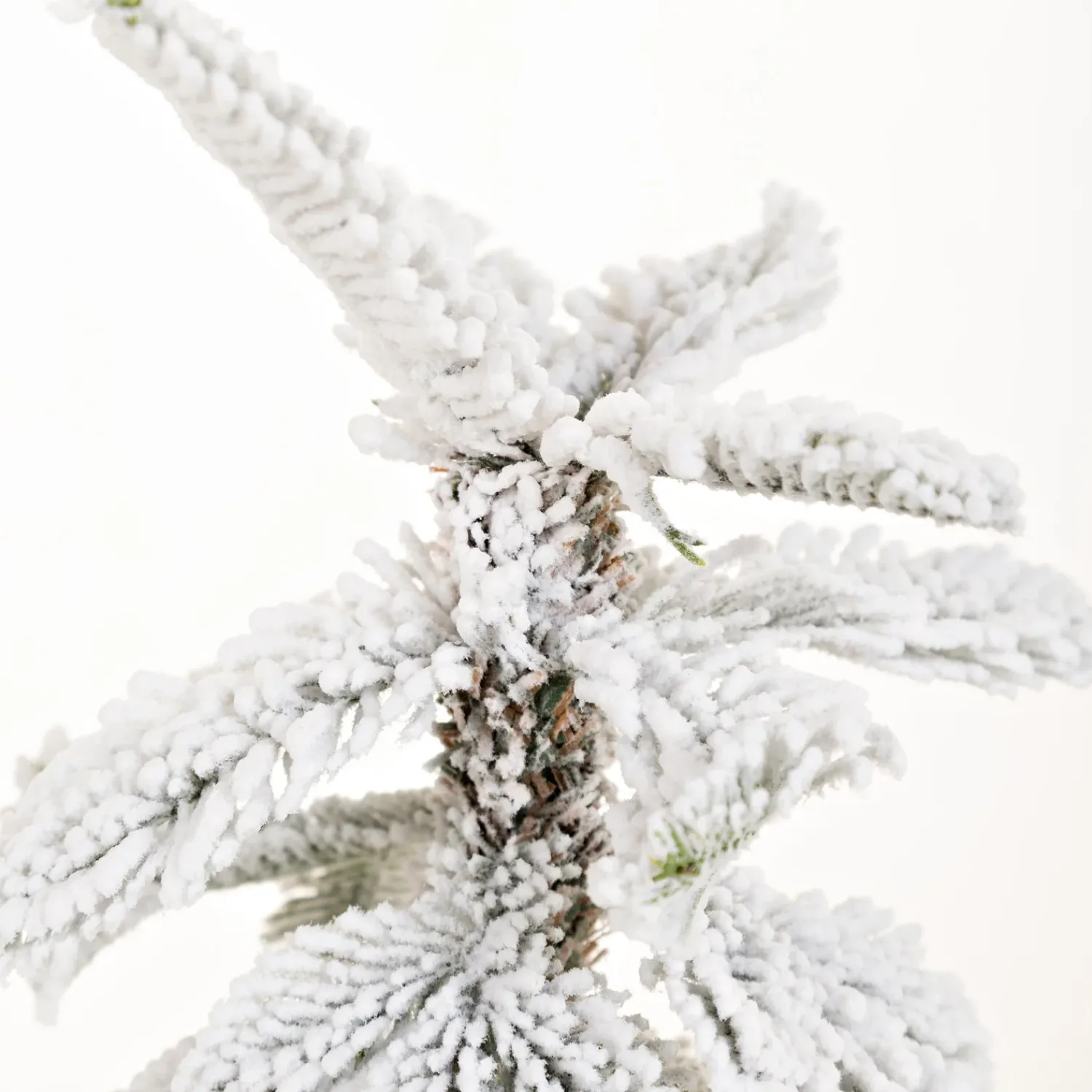 Plow & Hearth Lighted Trees & Garlands>18"H Monte Rosa Flocked Alpine Fir Tabletop Tree