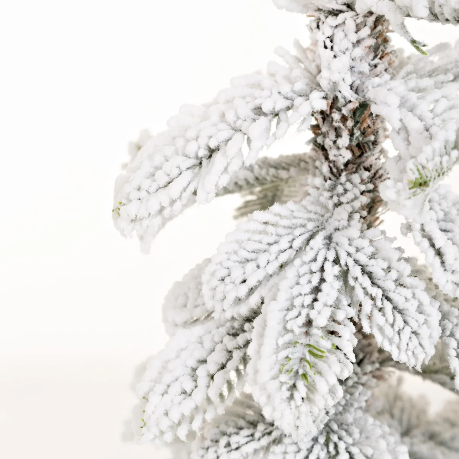 Plow & Hearth Lighted Trees & Garlands>18"H Monte Rosa Flocked Alpine Fir Tabletop Tree