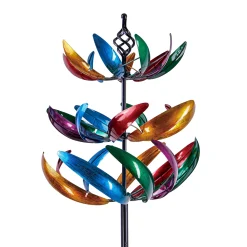 Plow & Hearth Wind Spinners>84"H Three Tiered Wind Spinner, Multi-Colored