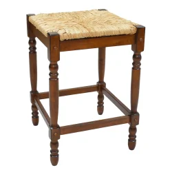 Plow & Hearth Footstools>24"-High Counter Stool with Handwoven Rush Seat