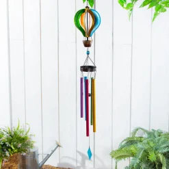 Plow & Hearth Wind Chimes & Mobiles>Rainbow Hot Air Balloon Wind Chime
