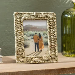 Plow & Hearth Decorative Accents>Rattan Picture Frame with Easel Back, 4"L x 6"H Photo