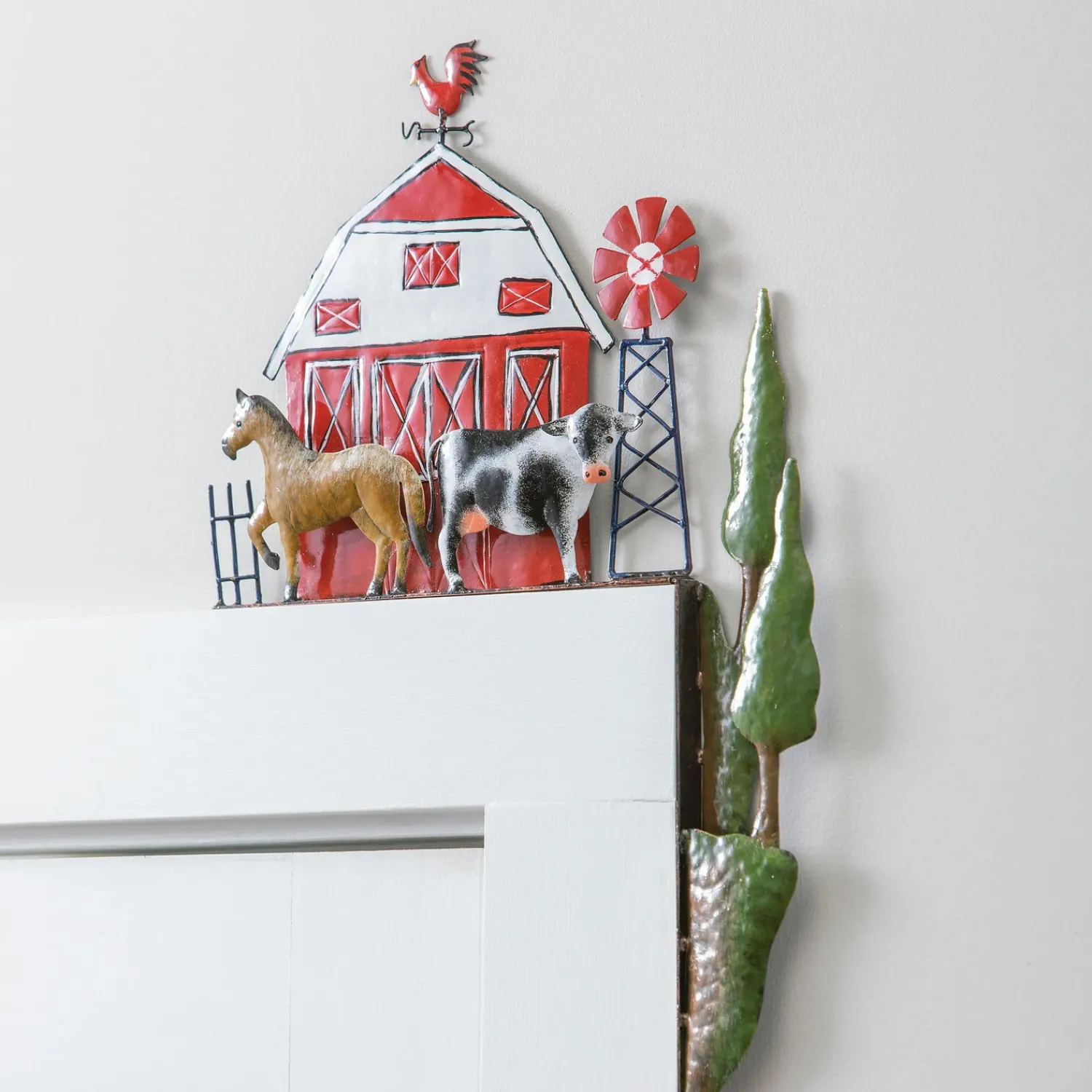 Plow & Hearth Decorative Accents|Wreaths>Reclaimed Metal Barnyard Door Crawler