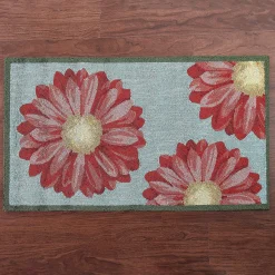 Plow & Hearth Hooked Rugs>Rectangular Outdoor rug, Daises