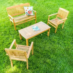 Plow & Hearth Outdoor Dining Sets|Outdoor Side Tables>Rectangular Teak Coffee Table