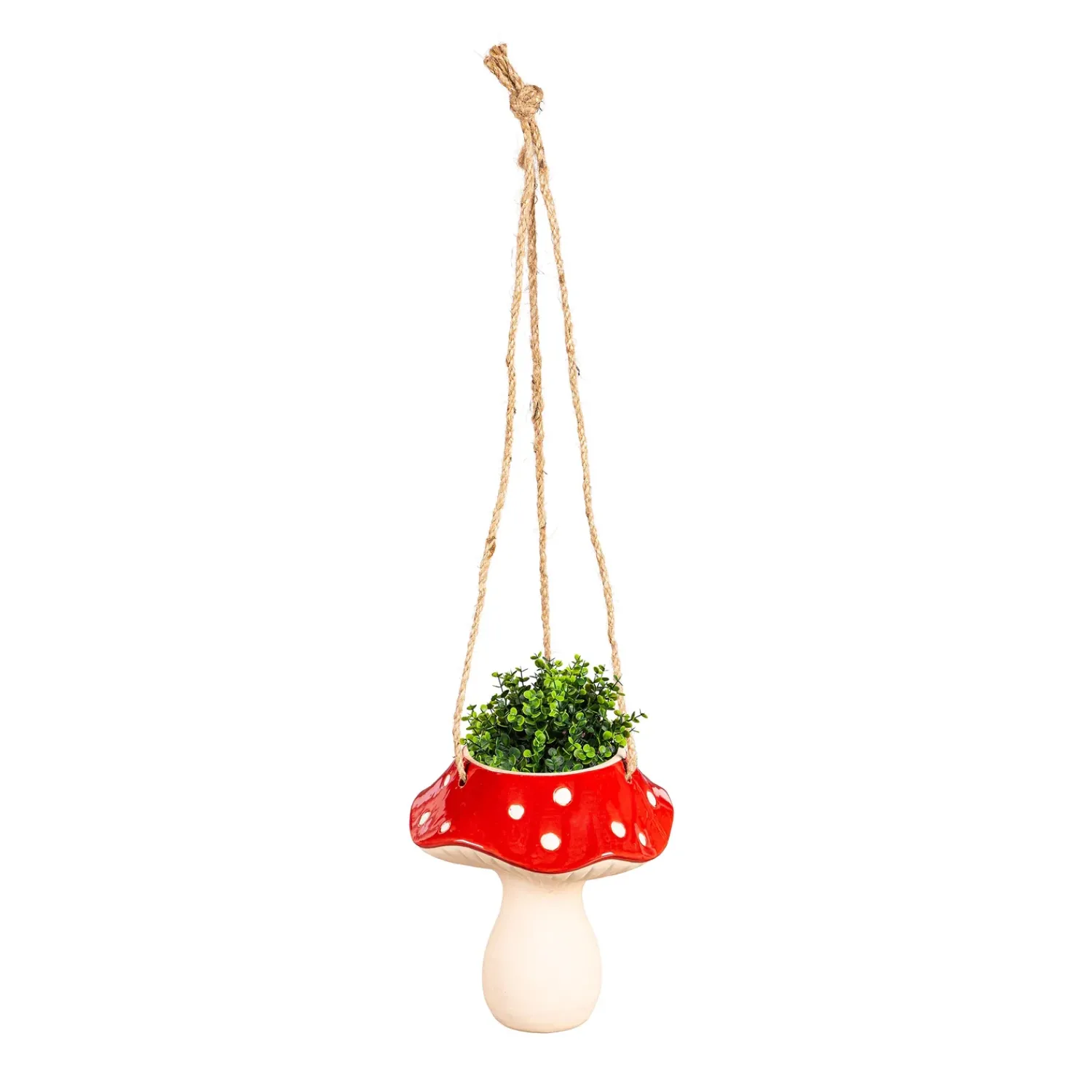 Plow & Hearth Planters & Plant Stands>Red Mushroom Ceramic Hanging Planter
