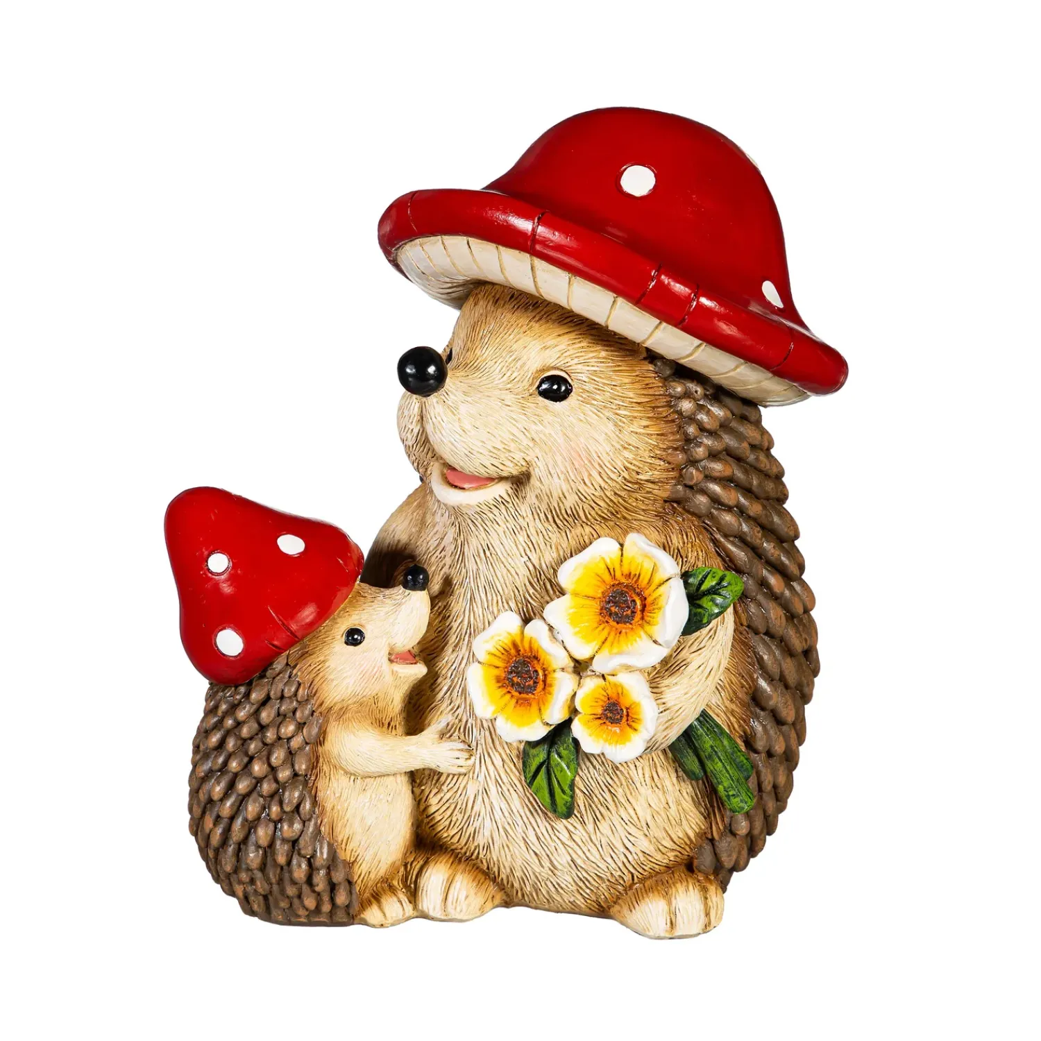 Plow & Hearth Garden Statues>Resin Mushroom Hedgehog Family Statue, 7"H