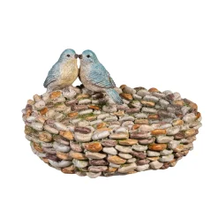 Plow & Hearth Birdbaths>Resin Pebble Bird Bath With Birds