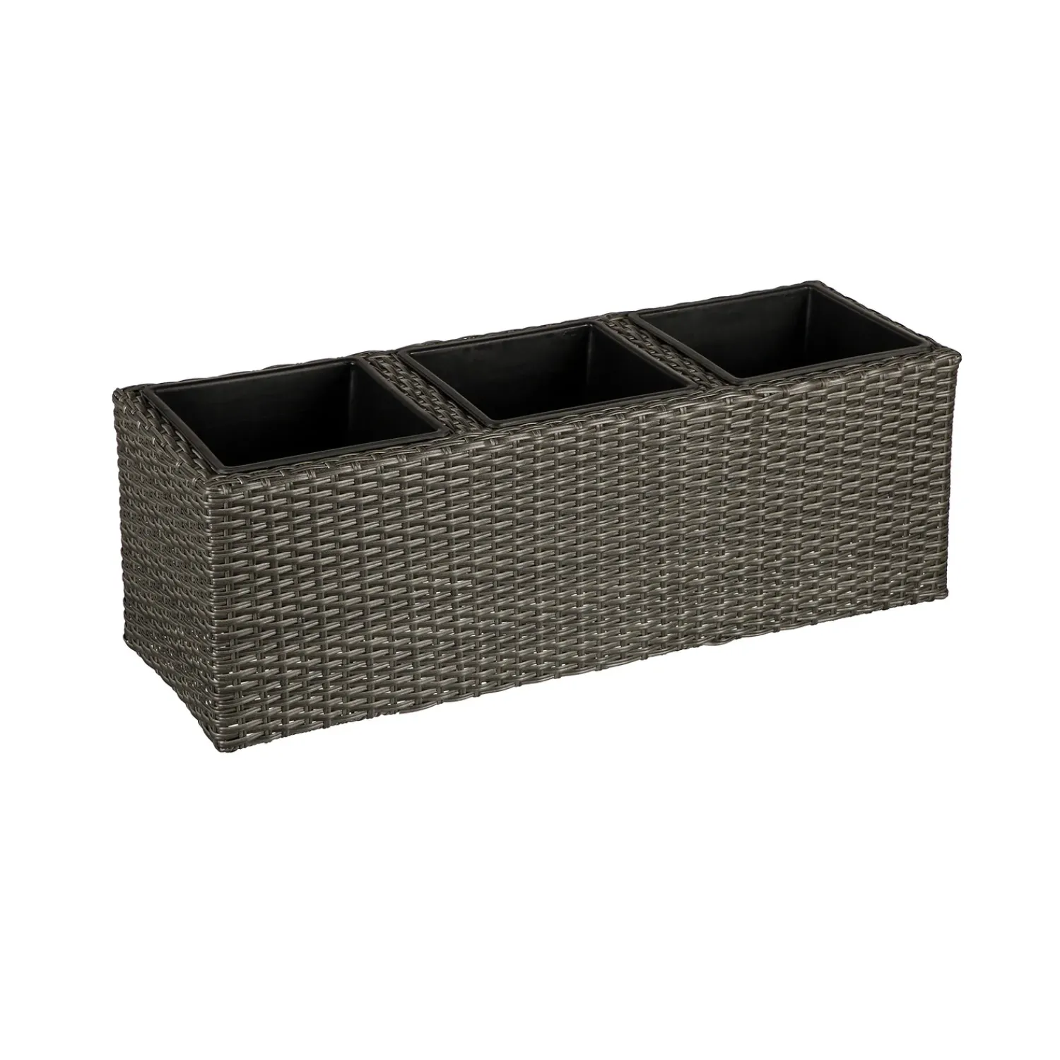 Plow & Hearth Planters & Plant Stands|Planters & Vases>Resin Planter with 3 Dividers and 3 Plastic Pots