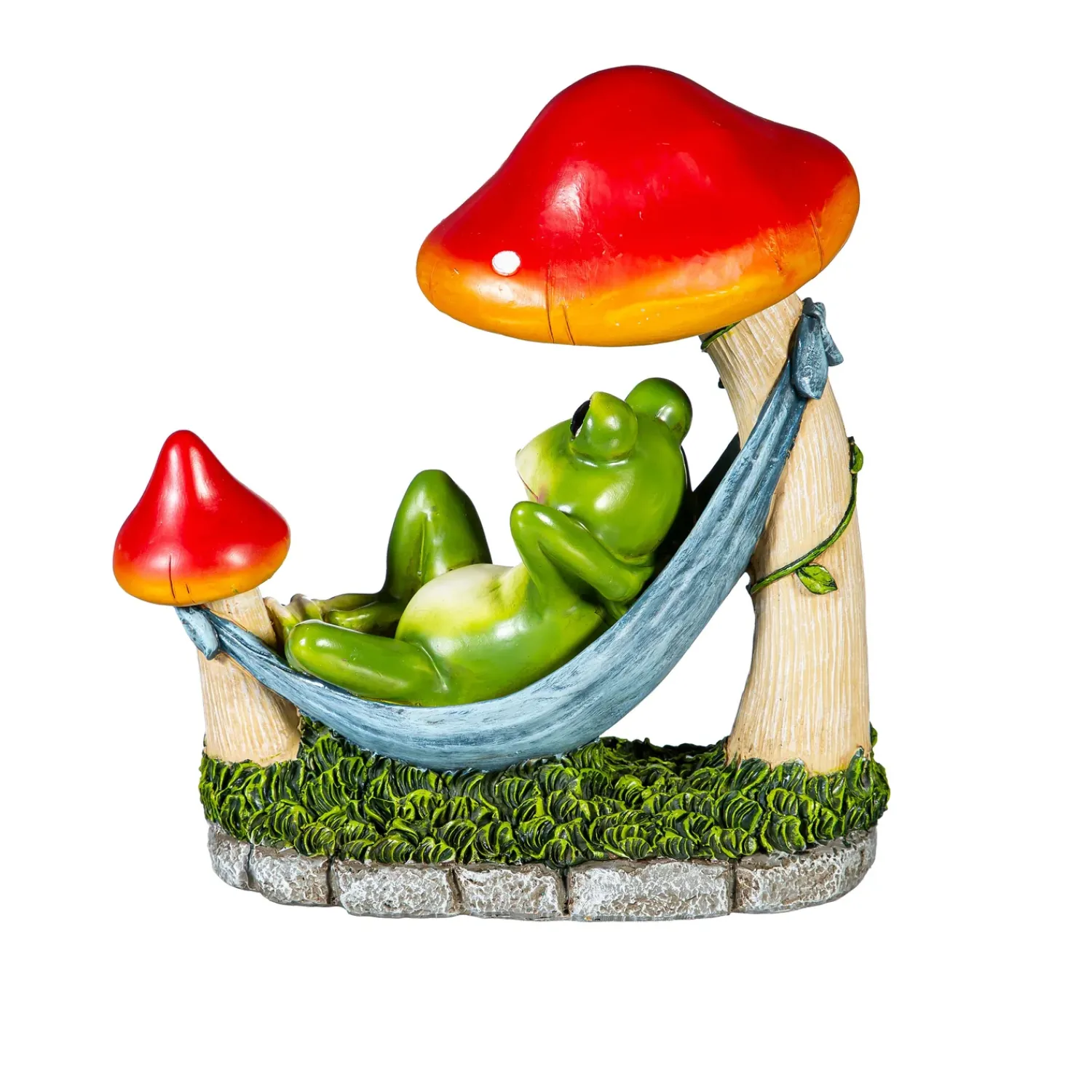 Plow & Hearth Garden Statues>Resin Relaxing Frog in Hammock Statue, 8"H