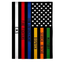 Plow & Hearth Garden Flags>Responders Thin Line Garden Suede Flag