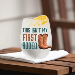 Plow & Hearth Wine Glasses>Rodeo Stemless Glass, 17oz, Gift Box
