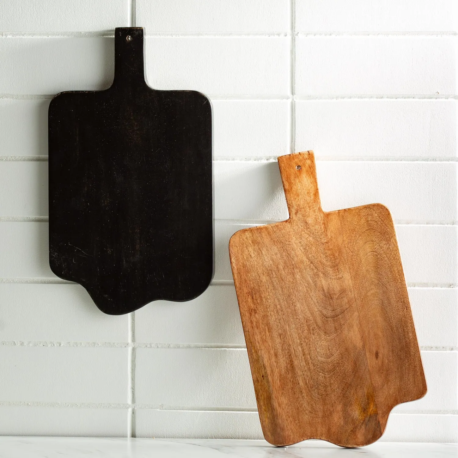 Plow & Hearth Cutting & Serving Boards>Rustic Mango Wood Serving Board, Black