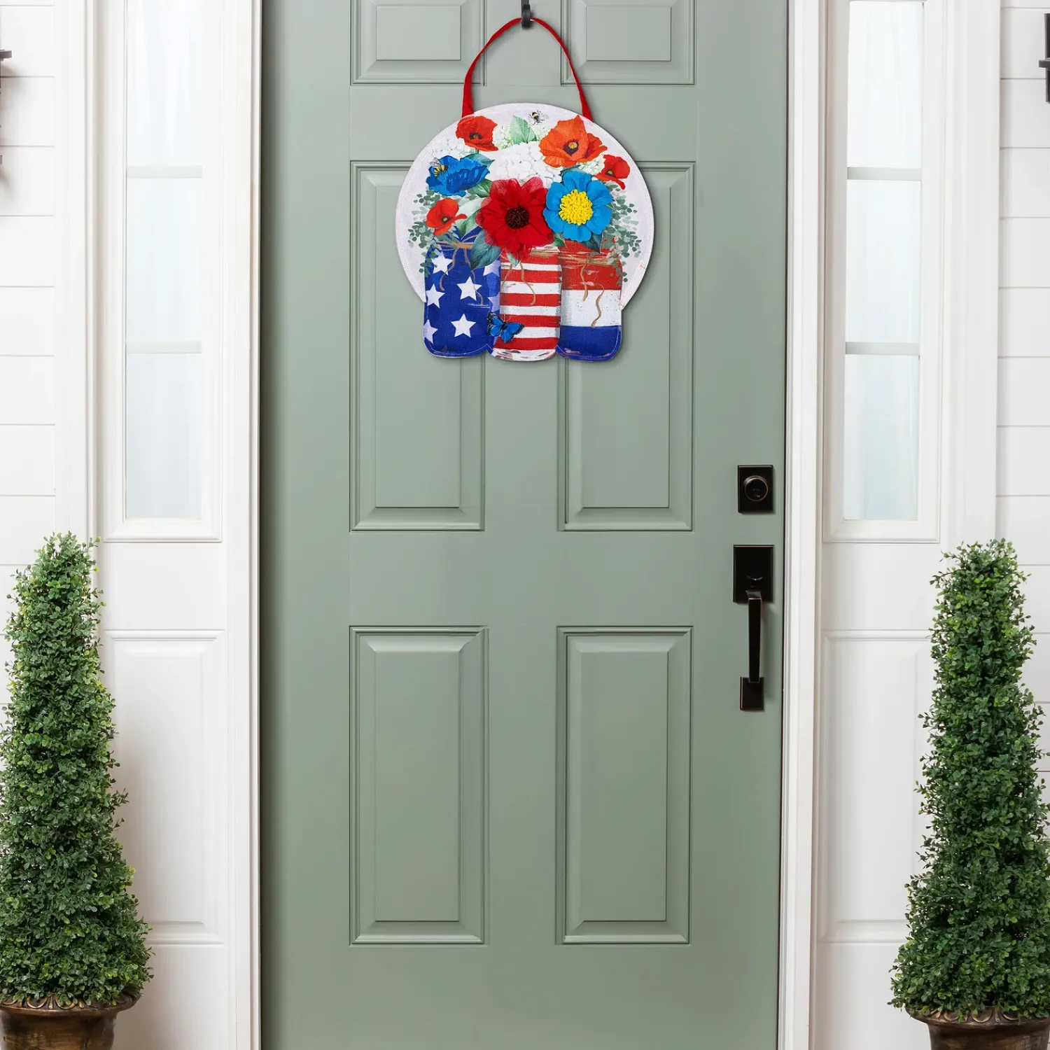 Plow & Hearth Fabric Door Hangers>RWB Jars Door Décor