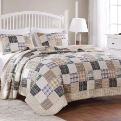 Plow & Hearth Quilts & Bedspreads>Sarah Cotton Quilted Bedding Set, Twin