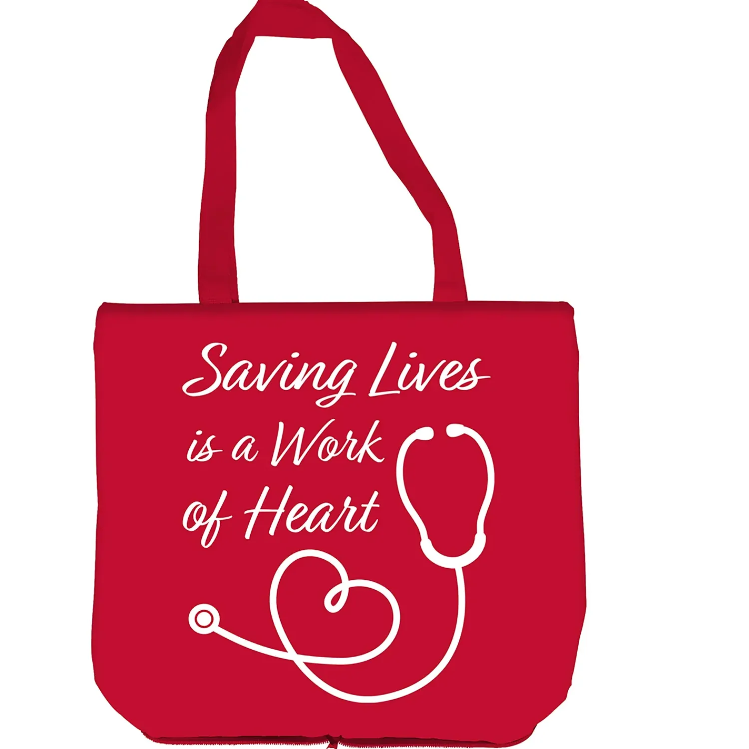 Plow & Hearth Travel Cups>Saving Lives is a Work of Heart Ceramic Perfect Cup and Compact Tote Giftset, 17oz, Gift Box