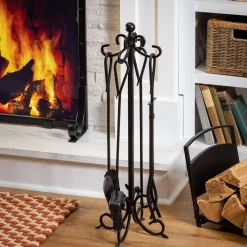 Plow & Hearth Fireplace Tool Sets>Scroll 5 Piece Fireplace Toolset