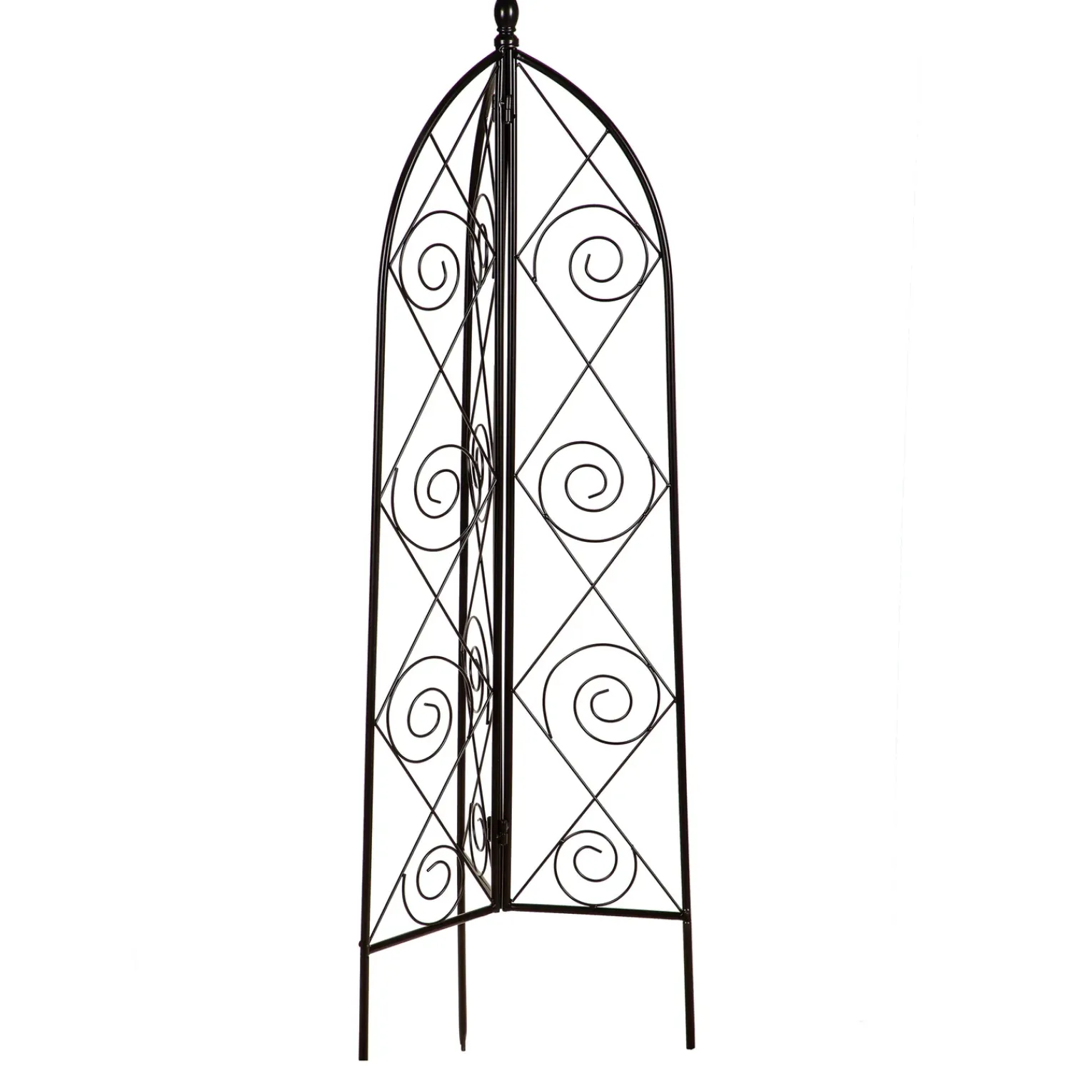 Plow & Hearth Arbors & Trellises>Scrolls Tri-Fold Metal Garden Trellis