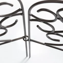 Plow & Hearth Garden Fencing & Edging>Scrollwork Wrought Iron Edging with Ground Stakes and Gunmetal Finish