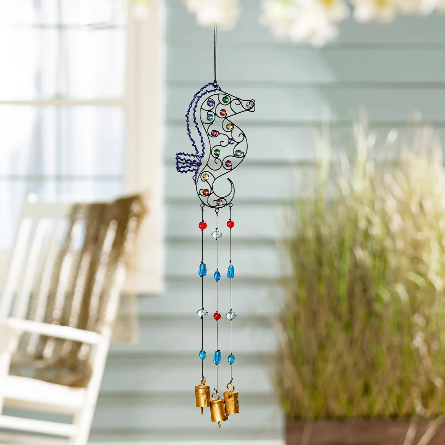 Plow & Hearth Wind Chimes & Mobiles>Seahorse Beaded Wind Chime