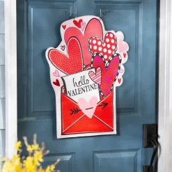 Plow & Hearth Fabric Door Hangers>Sending Love Valentine's Day / End of the Rainbow Double Sided Estate Door Décor
