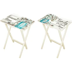 Plow & Hearth Accent Tables>Set of 2, Forever Home Foldable Side Table/ TV Tray