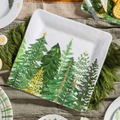 Plow & Hearth Plates & Platters>Shades of Green Platter Square Platter, 13.5"