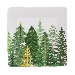 Plow & Hearth Plates & Platters>Shades of Green Platter Square Platter, 13.5"