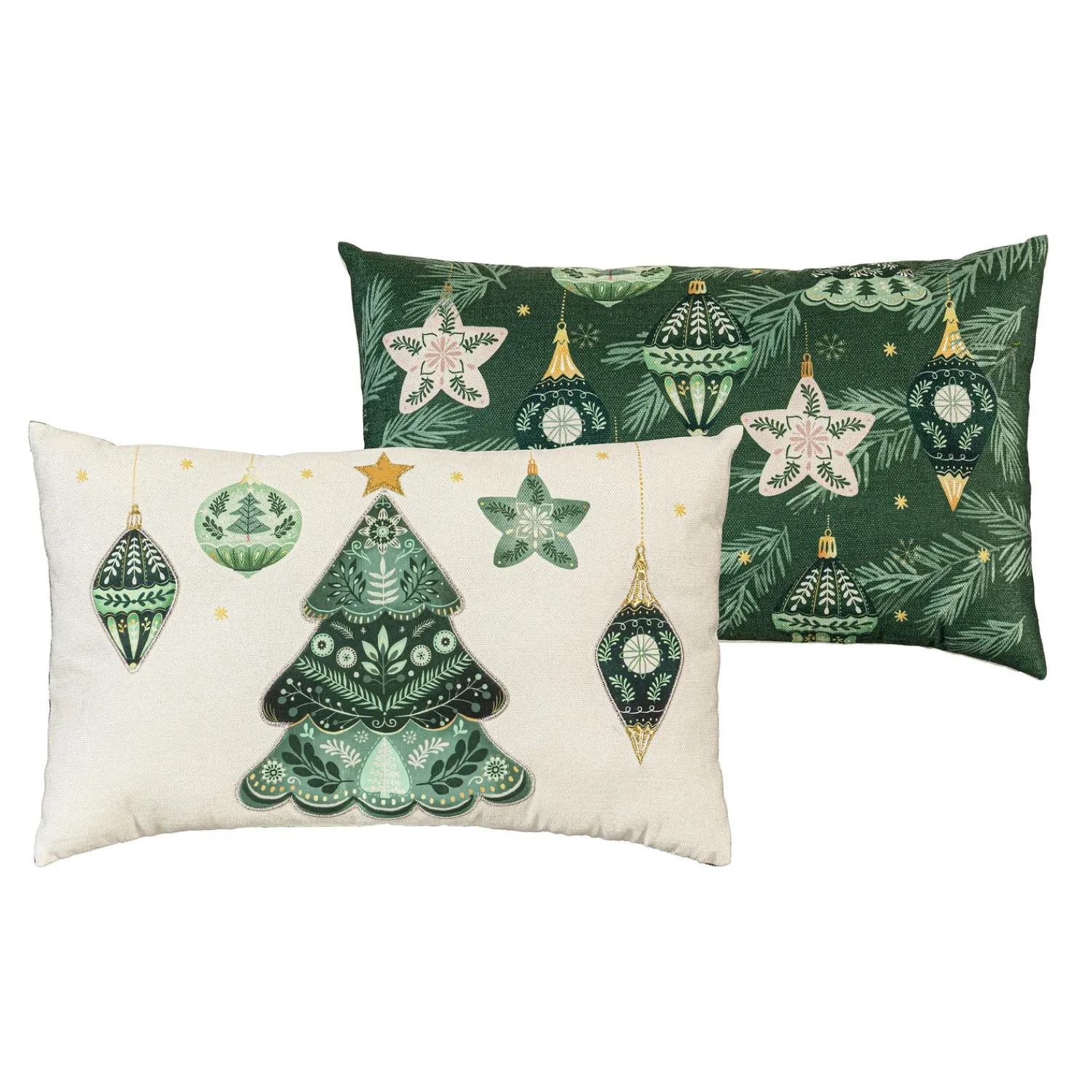 Plow & Hearth Decorative Pillows>Shades of Green Throw Pillow Lumbar Pillow, 16"L x 10.5"H