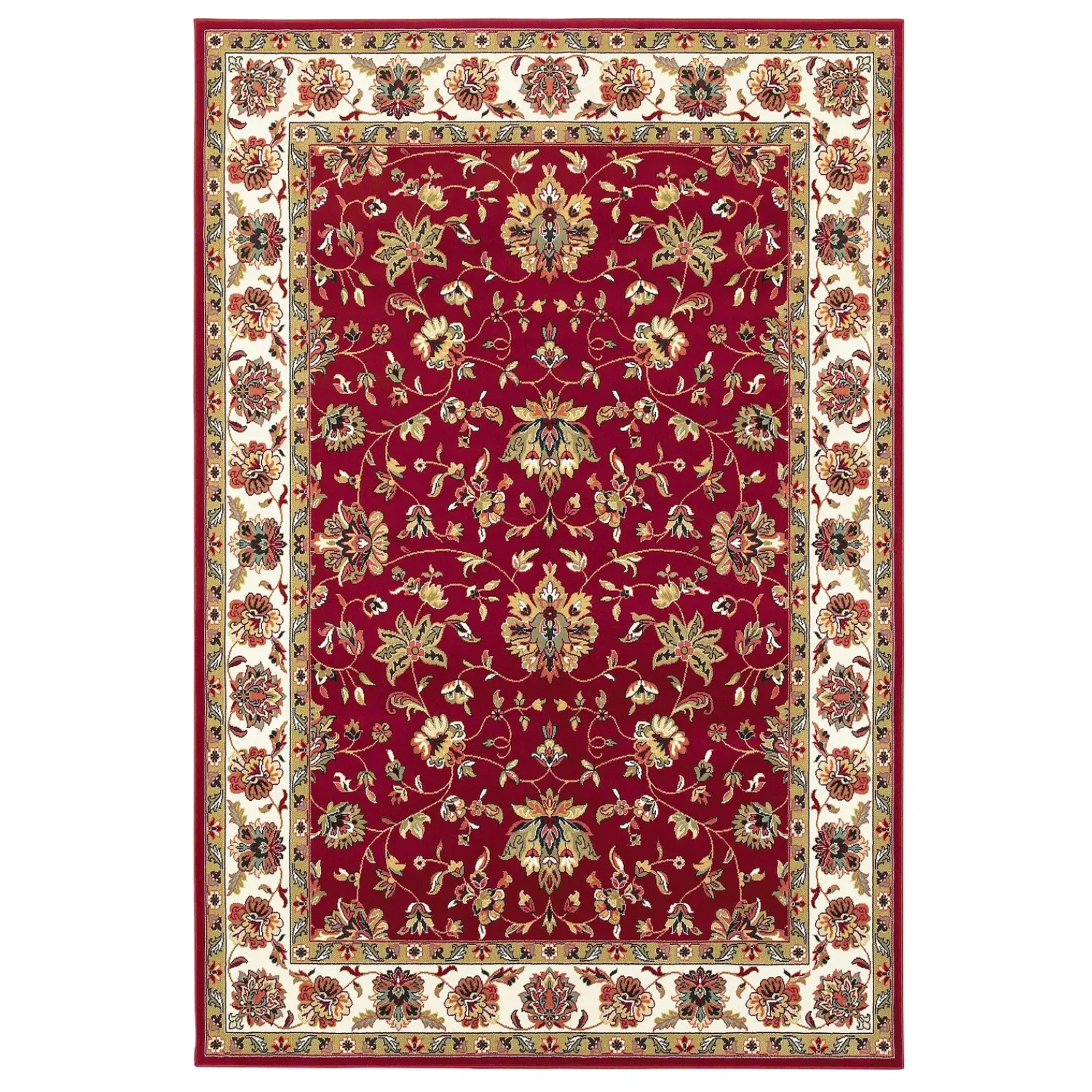 Plow & Hearth Area Rugs>Sheridan Border Polypropylene Rug, 2'3" x 7'6" Runner Red