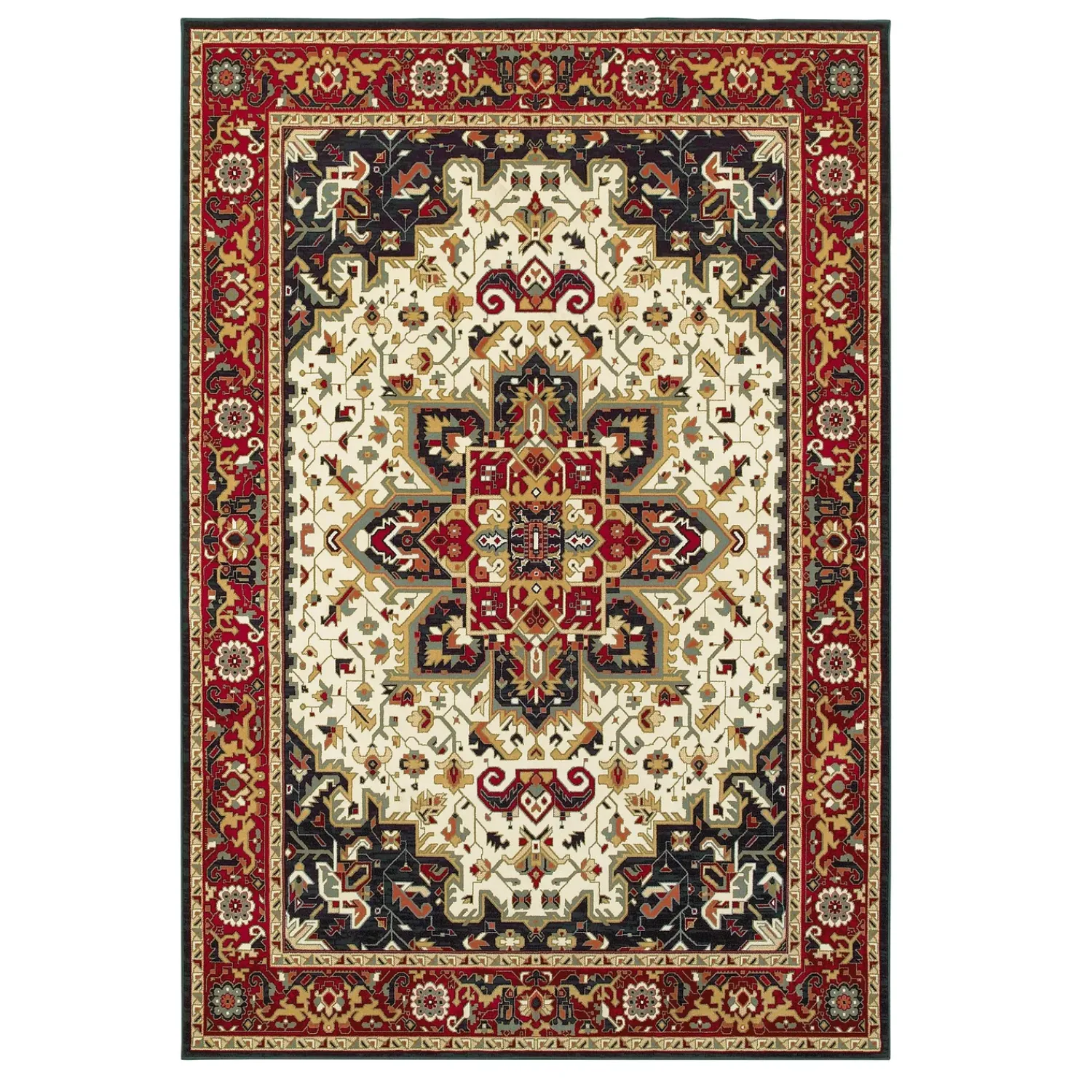 Plow & Hearth Area Rugs>Sheridan Medallion Polypropylene Rug, 3'1" x 5'5" Red