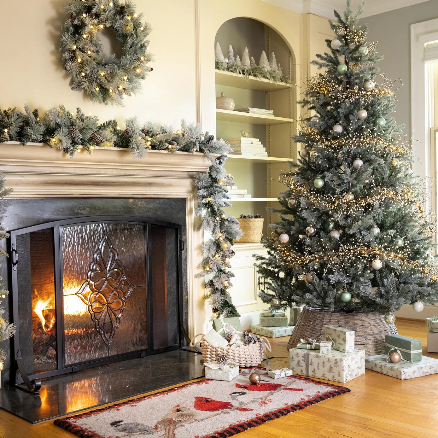 Plow & Hearth Faux Flowers & Plants>Shimmering Misty Pine Christmas Tree, 6'H