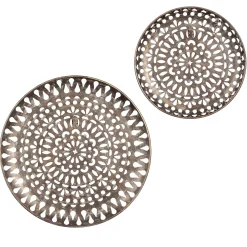 Plow & Hearth Wall Art>Silver Medallion Wall Décor, Set of 2