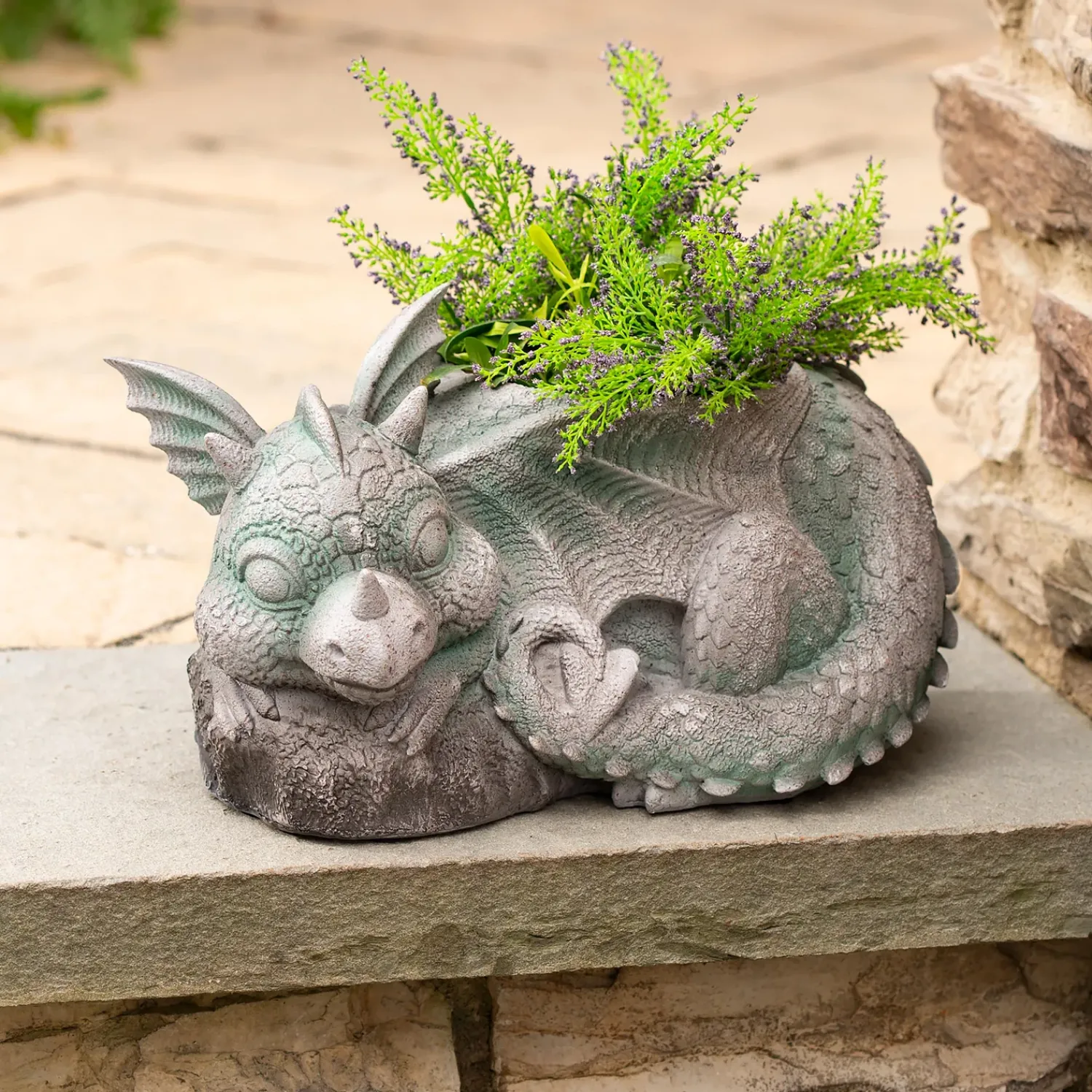 Plow & Hearth Planters & Plant Stands>Sleeping Baby Dragon Planter