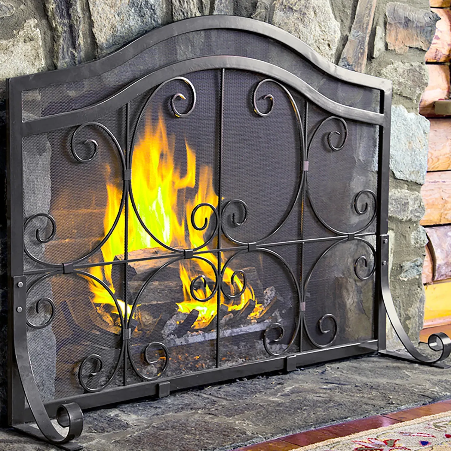 Plow & Hearth Fireplace Screens With Doors>Small Crest Fireplace Screen With Doors
