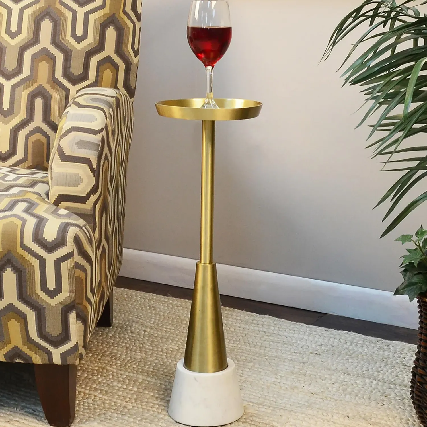 Plow & Hearth Accent Tables>Small Davenport Drink Table Gold
