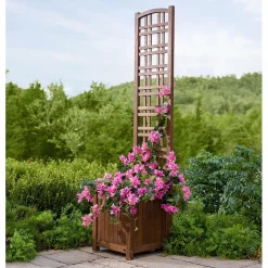 Plow & Hearth Arbors & Trellises>Small Eucalyptus Privacy Trellis Screen