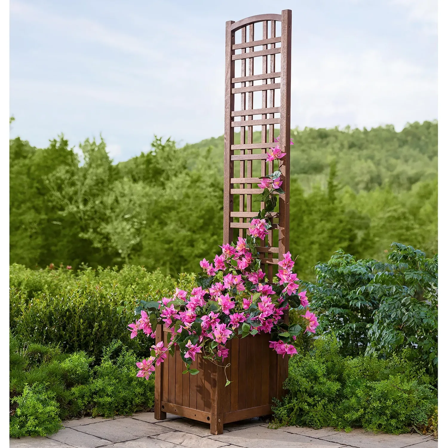 Plow & Hearth Arbors & Trellises>Small Eucalyptus Privacy Trellis Screen