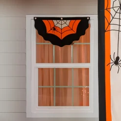 Plow & Hearth Bunting & Banners>Small Halloween Spider Web Cotton Bunting