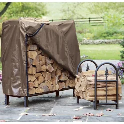 Plow & Hearth Wood Storage & Wood Racks>Small Heavy Duty Steel Wood Rack with Finial Design