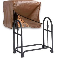 Plow & Hearth Wood Storage & Wood Racks>Small Heavy Duty Steel Wood Rack with Finial Design