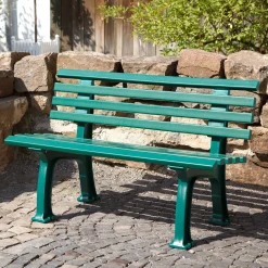 Plow & Hearth Outdoor Benches>Small 2-Seater Weatherproof PVC Garden Bench Green