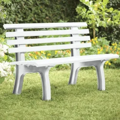 Plow & Hearth Outdoor Benches>Small 2-Seater Weatherproof PVC Garden Bench White