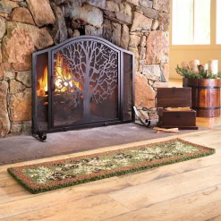 Plow & Hearth Fireplace Screens With Doors>Small Tree of Life Fire Screen with Door Black