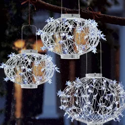 Plow & Hearth Solar Lighting>Small White Solar Star Lantern
