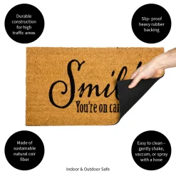 Plow & Hearth Coir Mats>Smile Coir Mat